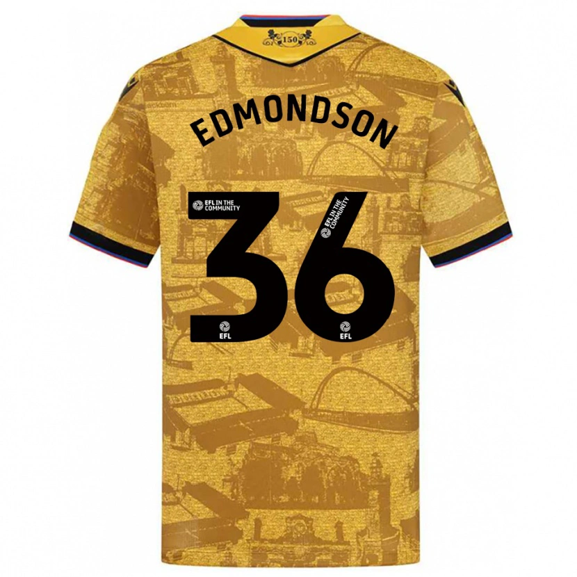 Danxen Barn James Edmondson #36 Gull Svart Bortetrøye Drakt Trøye 2025/26 Skjorter T-Skjorte