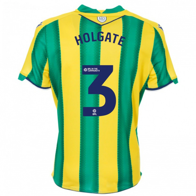 Danxen Barn Mason Holgate #3 Gul Grønn Bortetrøye Drakt Trøye 2025/26 Skjorter T-Skjorte