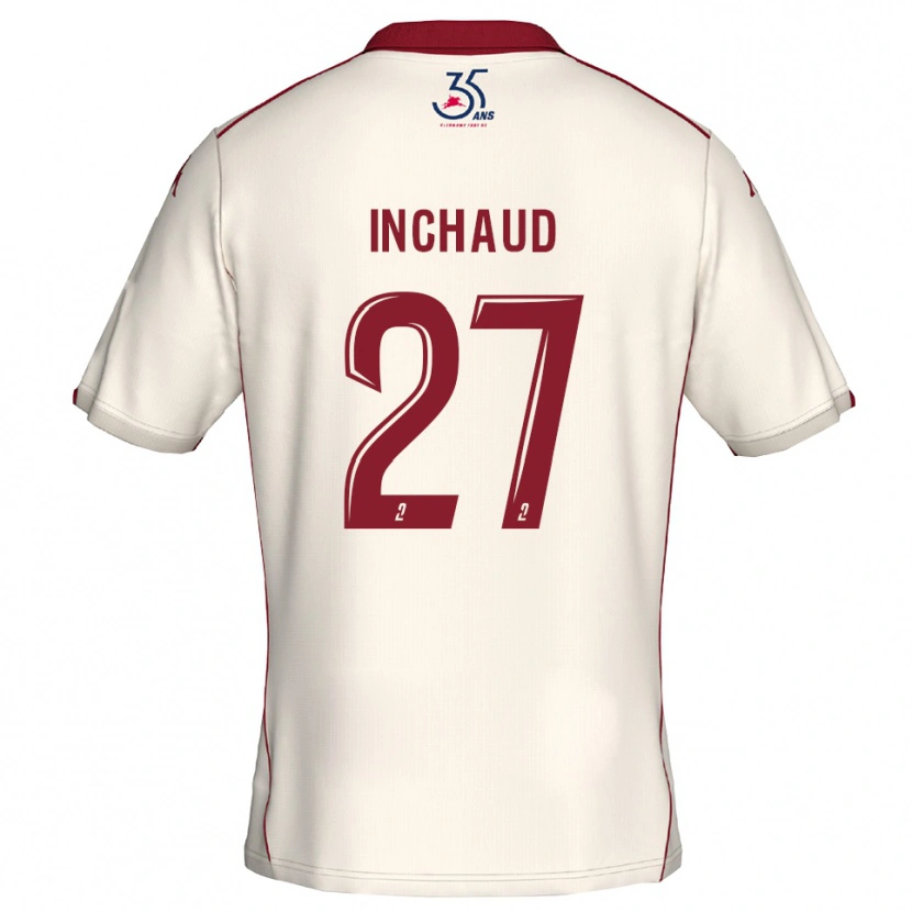 Danxen Barn Marks Inchaud #27 Hvit Burgunder Bortetrøye Drakt Trøye 2025/26 Skjorter T-Skjorte