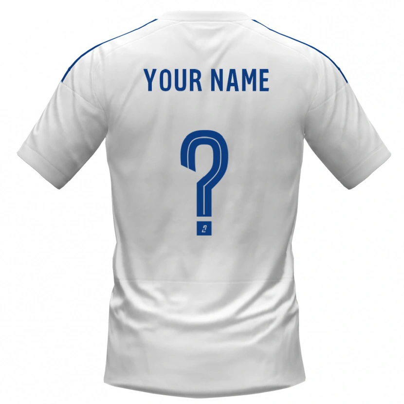 Danxen Barn Navnet Ditt #0 Hvit Blå Bortetrøye Drakt Trøye 2025/26 Skjorter T-Skjorte