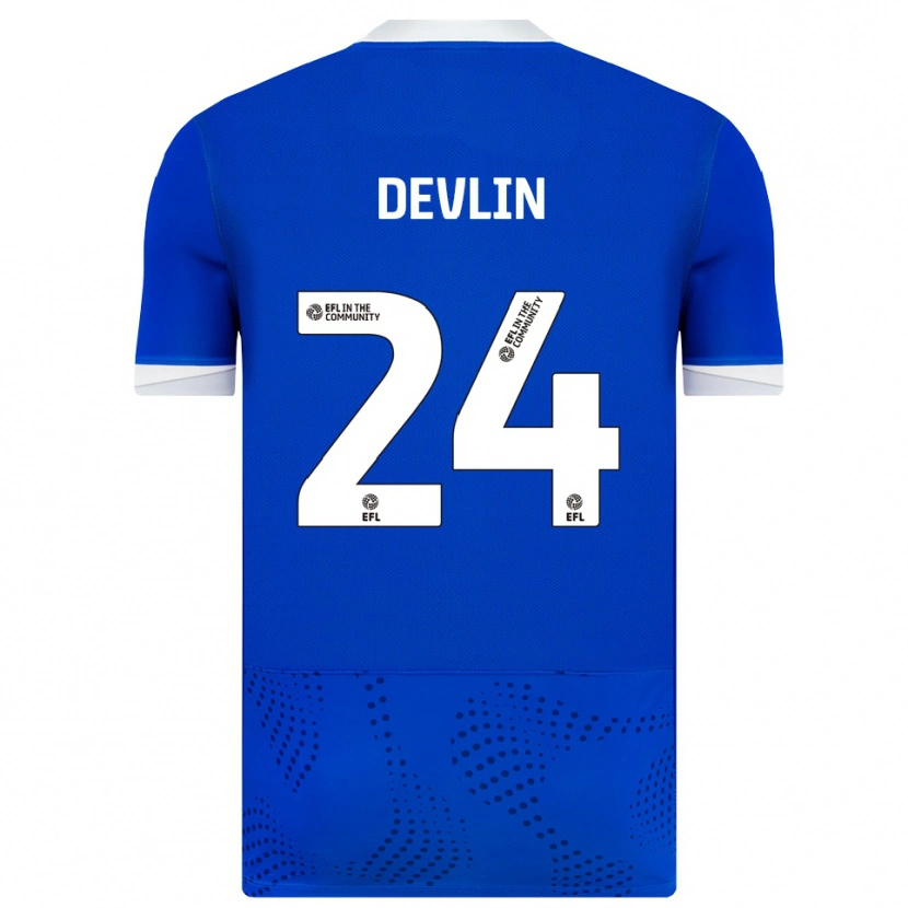 Danxen Mann Terry Devlin #24 Blå Hvit Hjemmetrøye Drakt Trøye 2025/26 Skjorter T-Skjorte