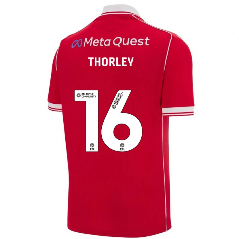 Danxen Mann Connor Thorley #16 Rød Hvit Hjemmetrøye Drakt Trøye 2025/26 Skjorter T-Skjorte