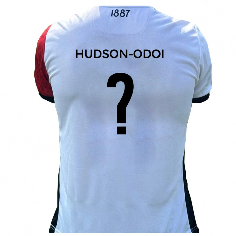 Danxen Mann Jayden Hudson-Odoi #0 Rød Hvit Hjemmetrøye Drakt Trøye 2025/26 Skjorter T-Skjorte