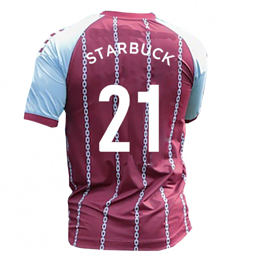 Danxen Mann Joe Starbuck #21 Himmelsblå Rustrød Hjemmetrøye Drakt Trøye 2025/26 Skjorter T-Skjorte