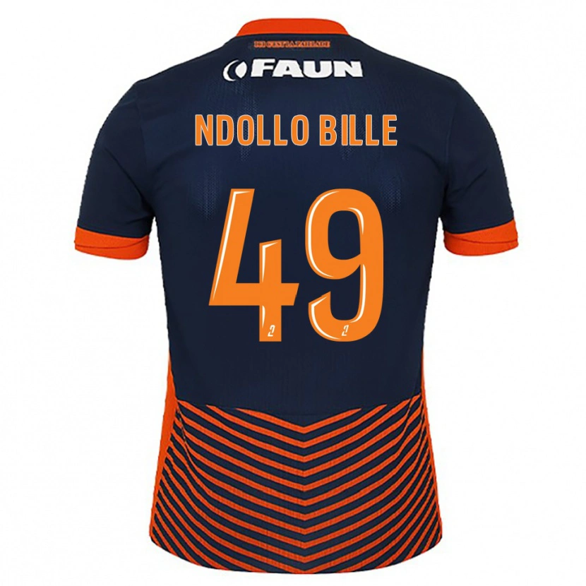 Danxen Mann Wilfried Ndollo Bille #49 Midnattsblå Oransje Hjemmetrøye Drakt Trøye 2025/26 Skjorter T-Skjorte