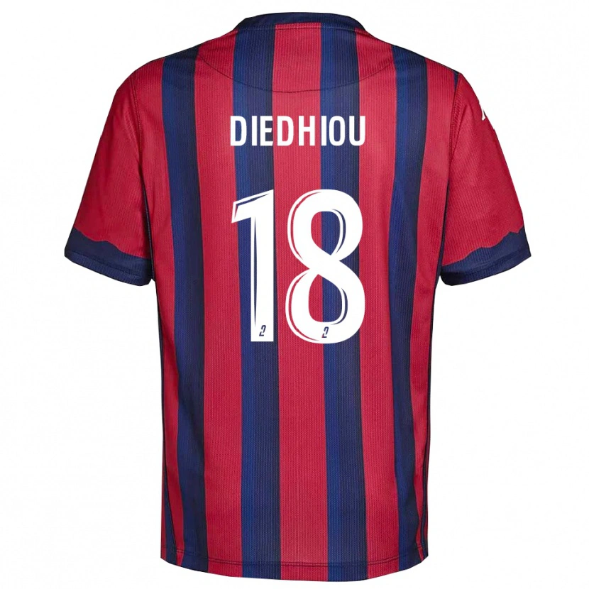 Danxen Mann Famara Diédhiou #18 Burgunder Marine Hjemmetrøye Drakt Trøye 2025/26 Skjorter T-Skjorte