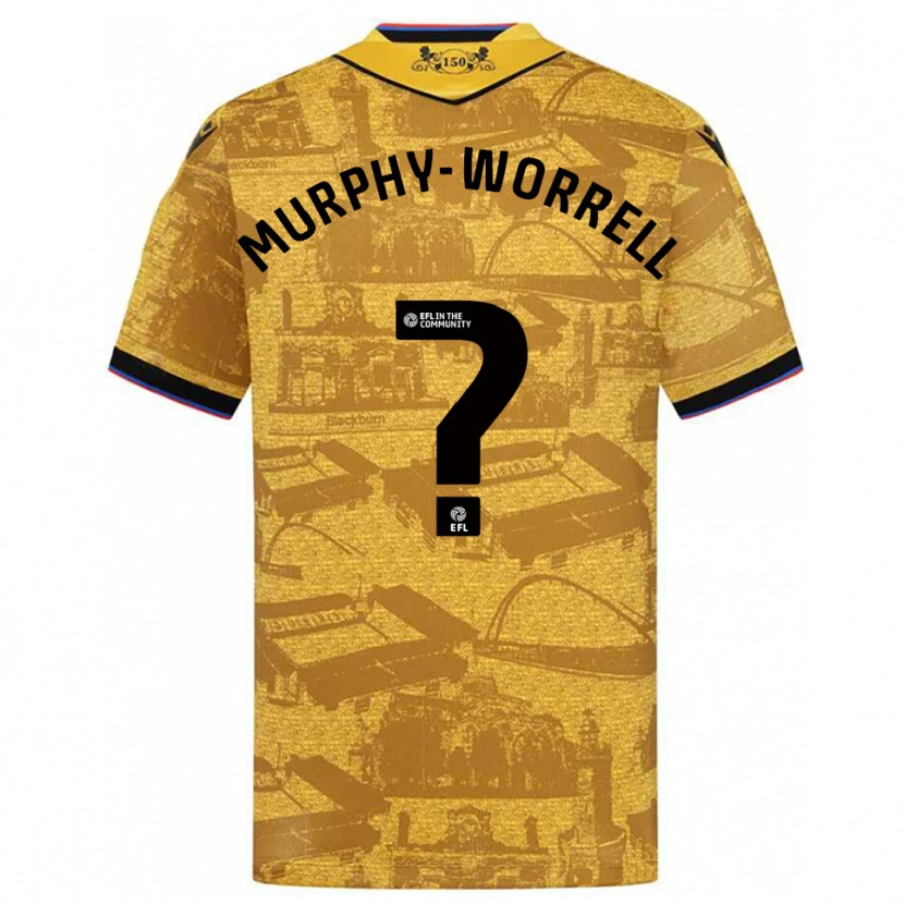 Danxen Mann Paul Murphy-Worrell #0 Gull Svart Bortetrøye Drakt Trøye 2025/26 Skjorter T-Skjorte