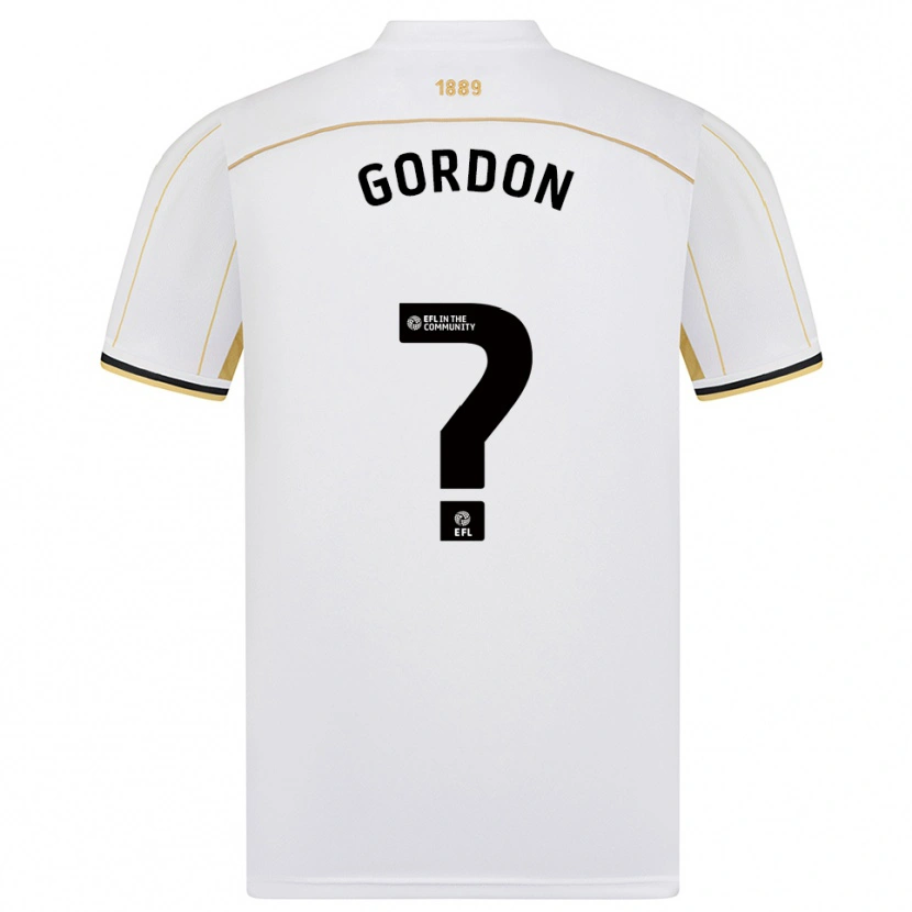 Danxen Mann Franklyn Gordon #0 Hvit Gull Bortetrøye Drakt Trøye 2025/26 Skjorter T-Skjorte