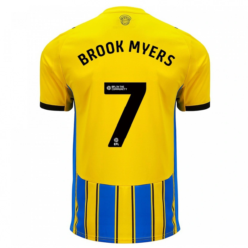 Danxen Mann Brook Myers #7 Blå Gul Bortetrøye Drakt Trøye 2025/26 Skjorter T-Skjorte