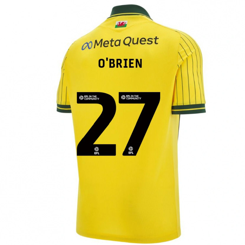 Danxen Mann Lewis O'brien #27 Gul Grønn Bortetrøye Drakt Trøye 2025/26 Skjorter T-Skjorte