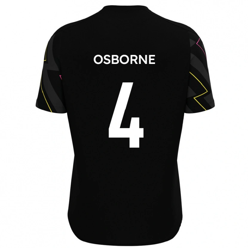 Danxen Mann Jamey Osborne #4 Svart Grå Bortetrøye Drakt Trøye 2025/26 Skjorter T-Skjorte