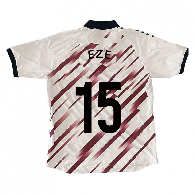 Danxen Mann Dubem Eze #15 Hvit Rød Bortetrøye Drakt Trøye 2025/26 Skjorter T-Skjorte