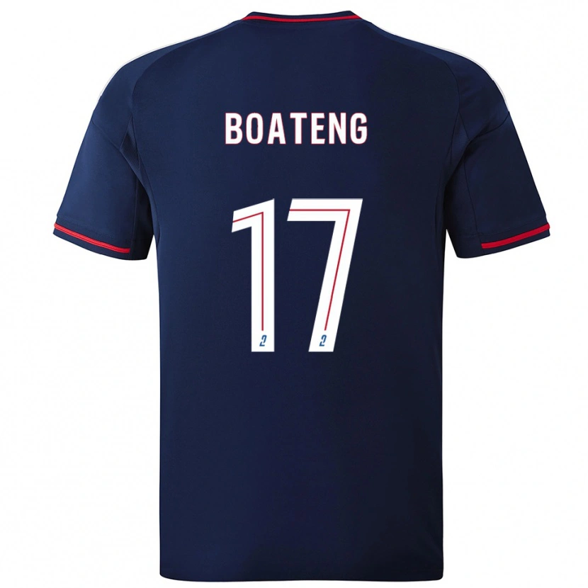 Danxen Mann Jerome Boateng #17 Marine Rød Bortetrøye Drakt Trøye 2025/26 Skjorter T-Skjorte