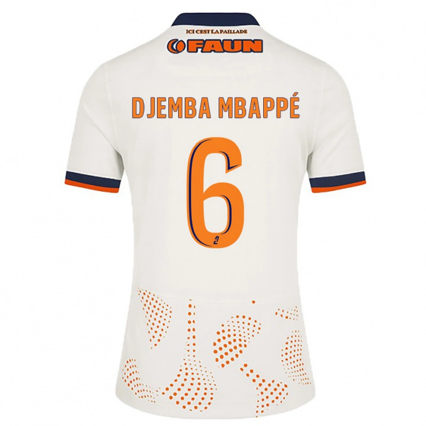 Danxen Mann Yvan Djemba Mbappé #6 Hvit Oransje Bortetrøye Drakt Trøye 2025/26 Skjorter T-Skjorte