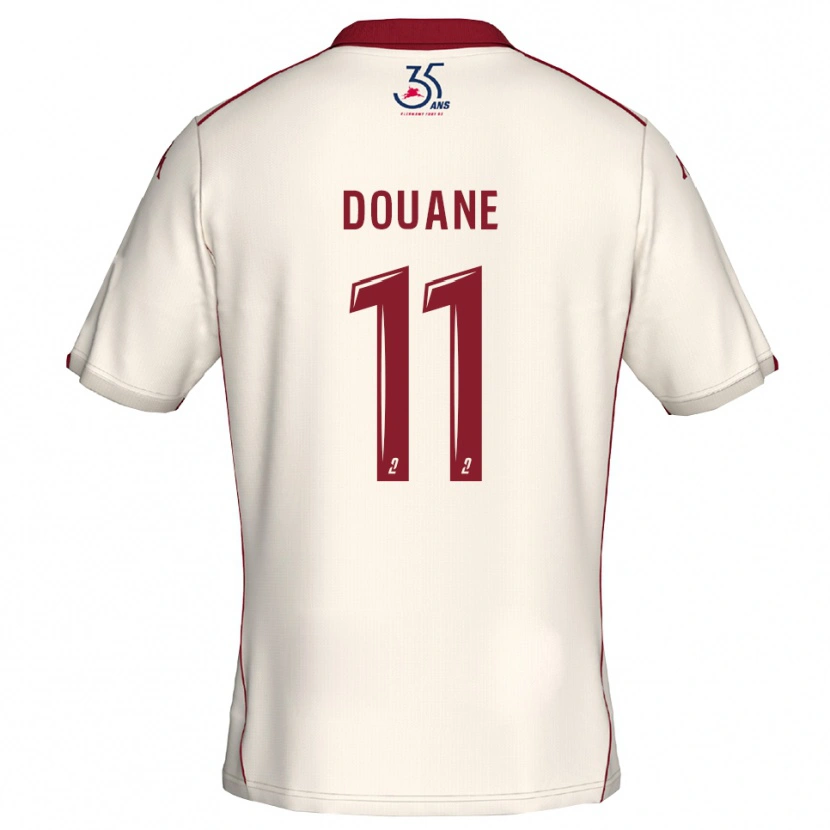 Danxen Mann Maïdine Douane #11 Hvit Burgunder Bortetrøye Drakt Trøye 2025/26 Skjorter T-Skjorte