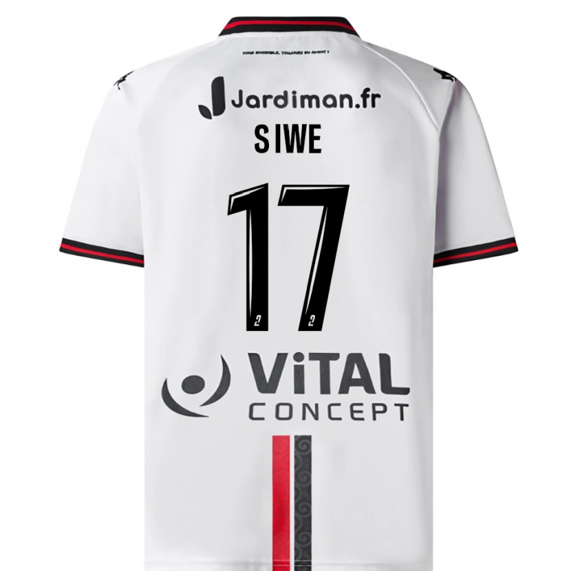 Danxen Mann Jacques Siwe #17 Hvit Rød Bortetrøye Drakt Trøye 2025/26 Skjorter T-Skjorte