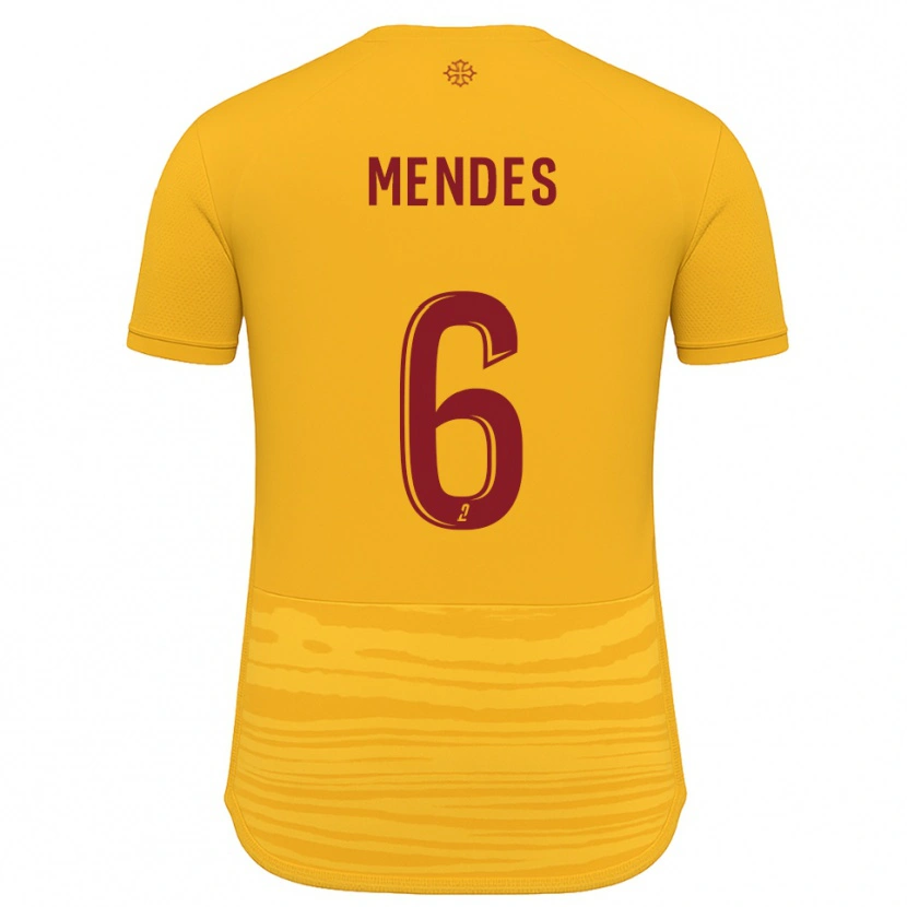 Danxen Mann Jordan Mendes #6 Oransje Burgunder Bortetrøye Drakt Trøye 2025/26 Skjorter T-Skjorte