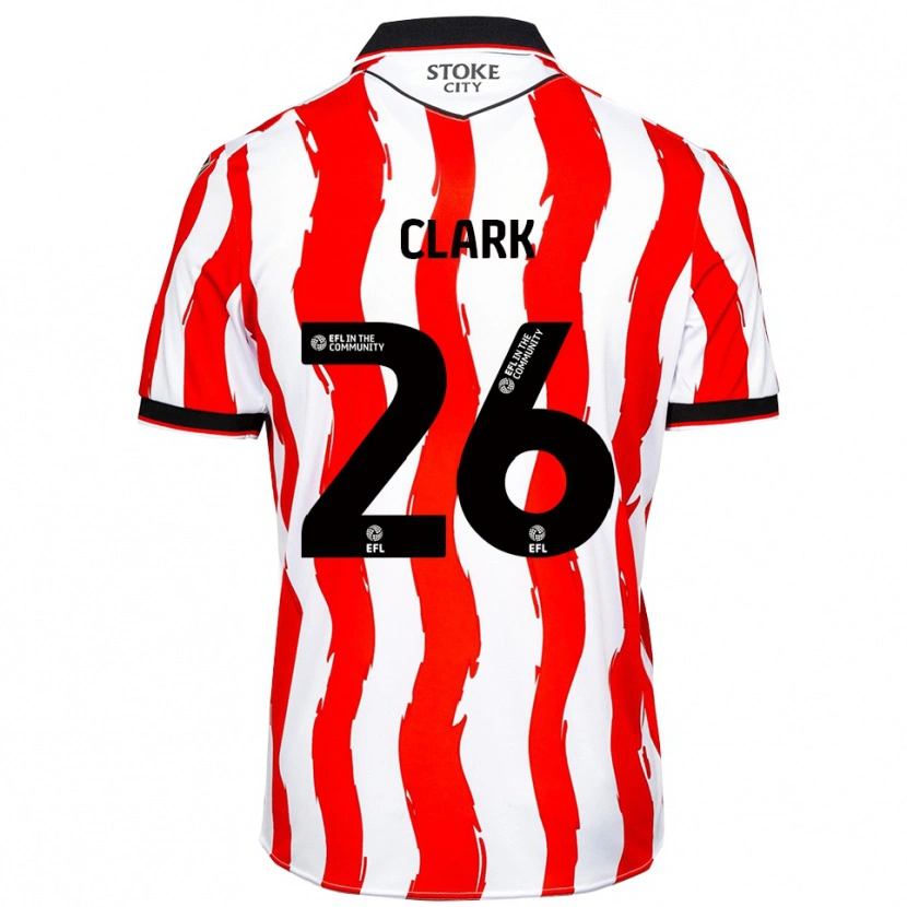 Danxen Dame Ciaran Clark #26 Hvit Rød Hjemmetrøye Drakt Trøye 2025/26 Skjorter T-Skjorte