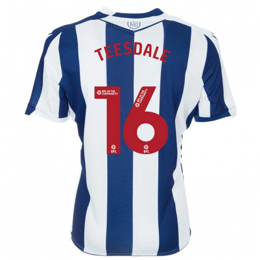 Danxen Dame Finn Teesdale #16 Marine Hvit Hjemmetrøye Drakt Trøye 2025/26 Skjorter T-Skjorte