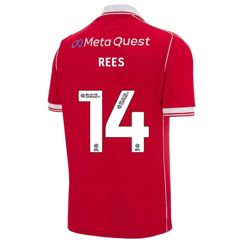 Danxen Dame Joe Rees #14 Rød Hvit Hjemmetrøye Drakt Trøye 2025/26 Skjorter T-Skjorte