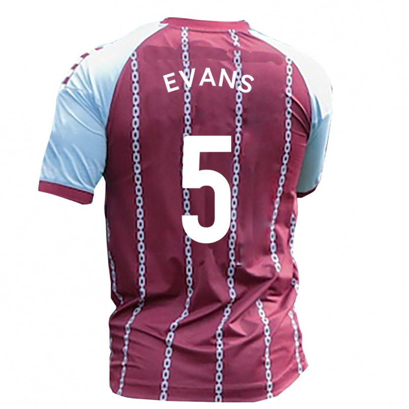 Danxen Dame Will Evans #5 Himmelsblå Rustrød Hjemmetrøye Drakt Trøye 2025/26 Skjorter T-Skjorte