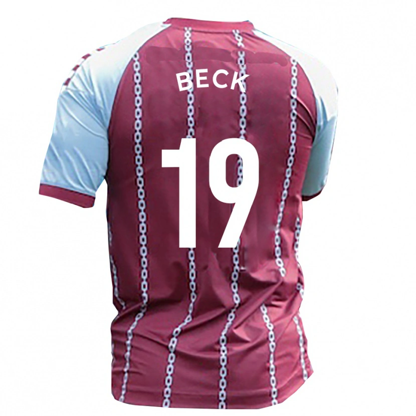 Danxen Dame Mark Beck #19 Himmelsblå Rustrød Hjemmetrøye Drakt Trøye 2025/26 Skjorter T-Skjorte