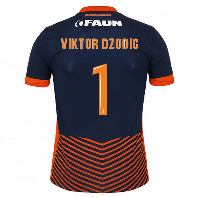 Danxen Dame Viktor Dzodic #1 Midnattsblå Oransje Hjemmetrøye Drakt Trøye 2025/26 Skjorter T-Skjorte