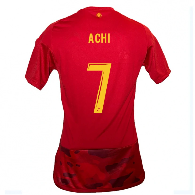 Danxen Dame Mohamed Achi #7 Rød Gul Hjemmetrøye Drakt Trøye 2025/26 Skjorter T-Skjorte