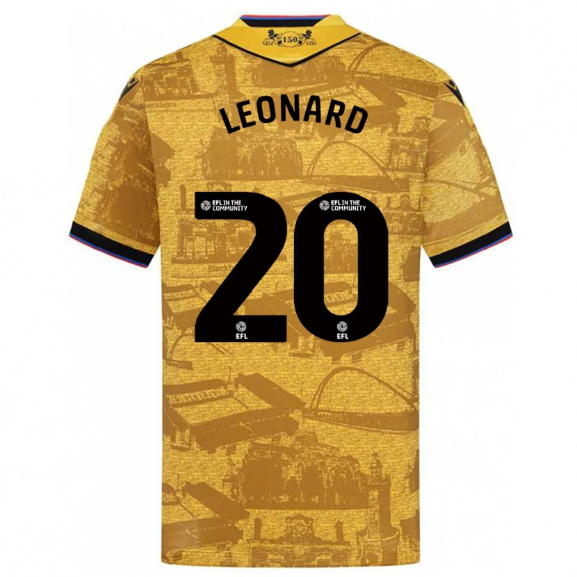 Danxen Dame Harry Leonard #20 Gull Svart Bortetrøye Drakt Trøye 2025/26 Skjorter T-Skjorte