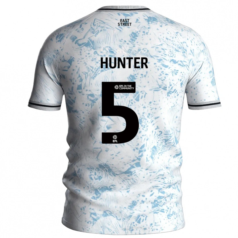 Danxen Dame Mason Hunter #5 Hvit Himmelsblå Bortetrøye Drakt Trøye 2025/26 Skjorter T-Skjorte