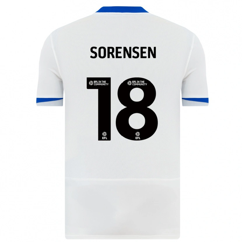 Danxen Dame Elias Sørensen #18 Hvit Svart Bortetrøye Drakt Trøye 2025/26 Skjorter T-Skjorte