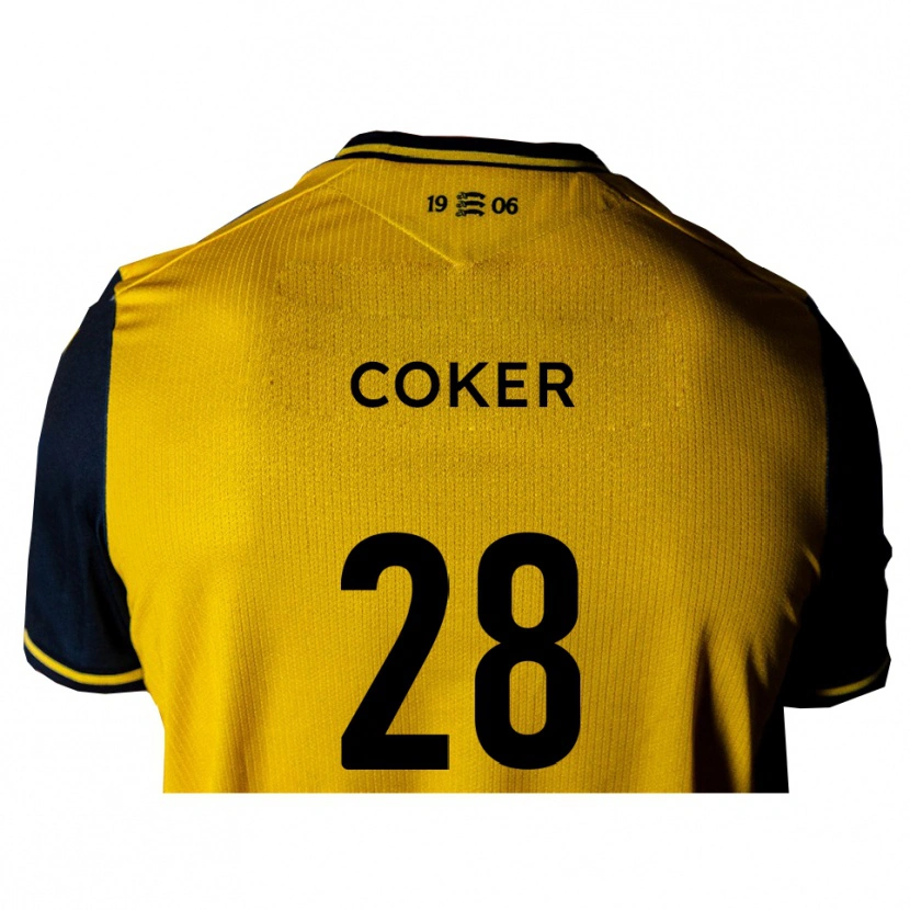 Danxen Dame Oliver Coker #28 Gul Svart Bortetrøye Drakt Trøye 2025/26 Skjorter T-Skjorte