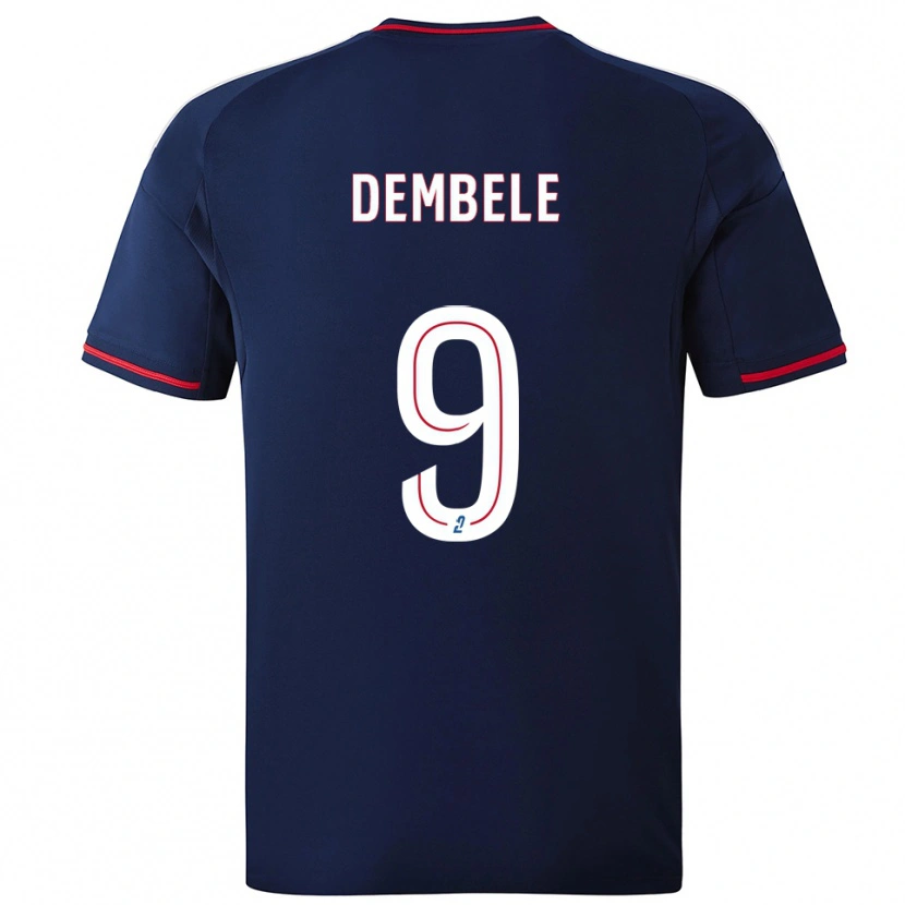 Danxen Dame Moussa Dembele #9 Marine Rød Bortetrøye Drakt Trøye 2025/26 Skjorter T-Skjorte