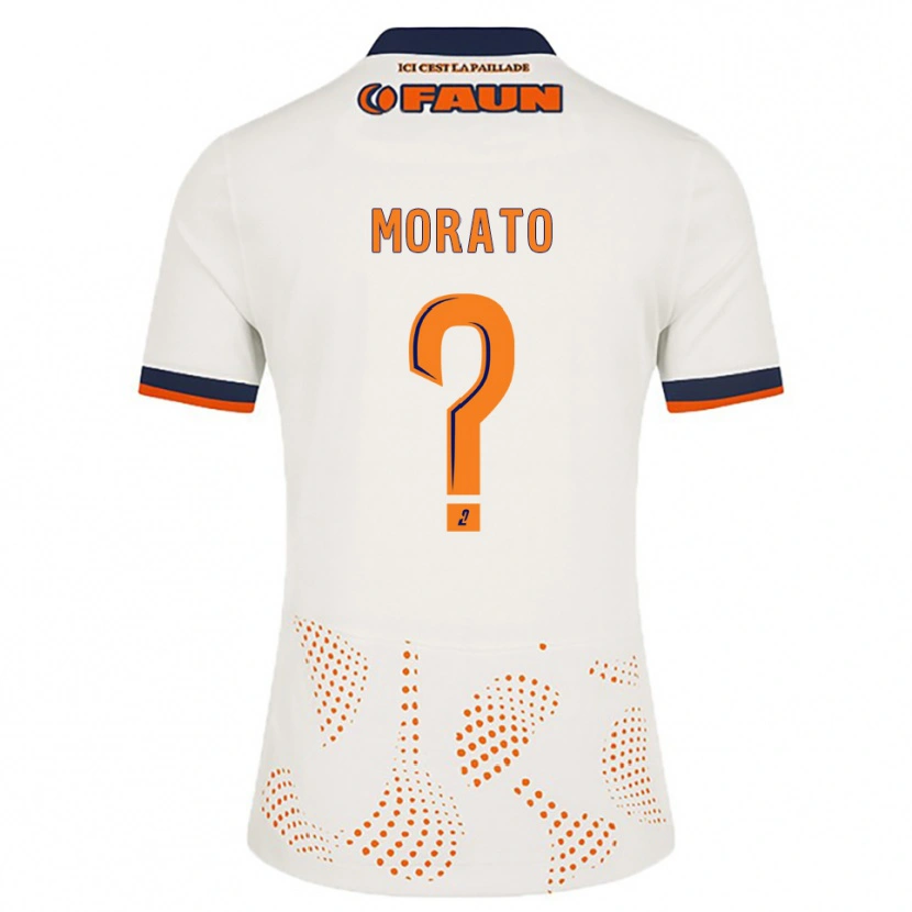 Danxen Dame Pablo Morato #0 Hvit Oransje Bortetrøye Drakt Trøye 2025/26 Skjorter T-Skjorte