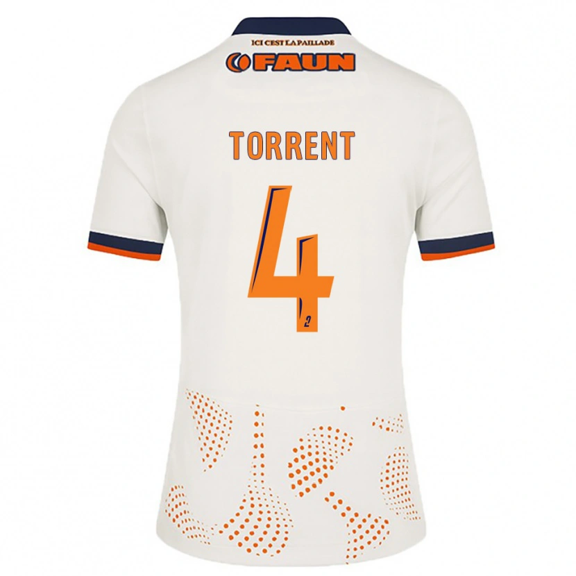 Danxen Dame Marion Torrent #4 Hvit Oransje Bortetrøye Drakt Trøye 2025/26 Skjorter T-Skjorte