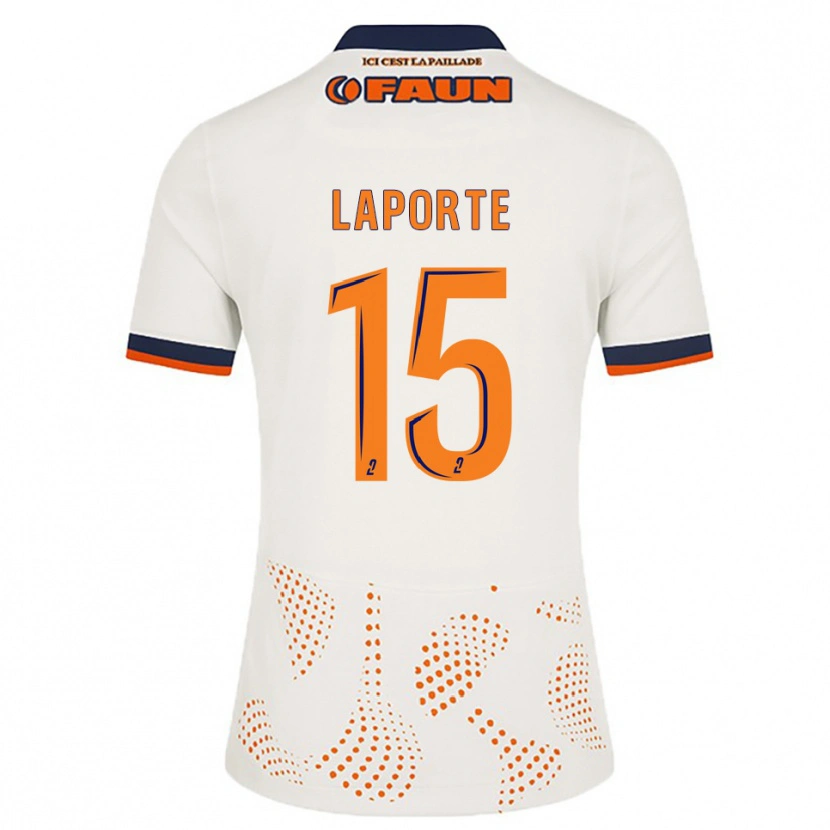 Danxen Dame Julien Laporte #15 Hvit Oransje Bortetrøye Drakt Trøye 2025/26 Skjorter T-Skjorte