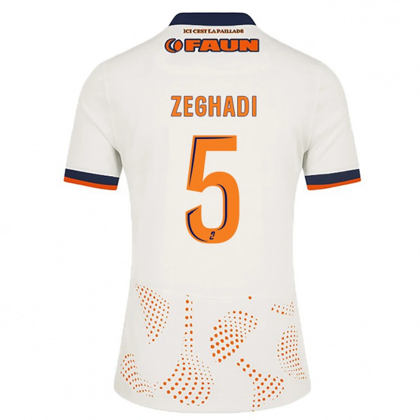 Danxen Dame Mohamed Zeghadi #5 Hvit Oransje Bortetrøye Drakt Trøye 2025/26 Skjorter T-Skjorte