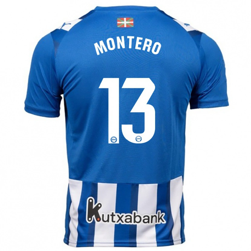 Danxen Barn Rubén Montero #13 Blå Hvit Hjemmetrøye Drakt Trøye 2025/26 Skjorter T-Skjorte