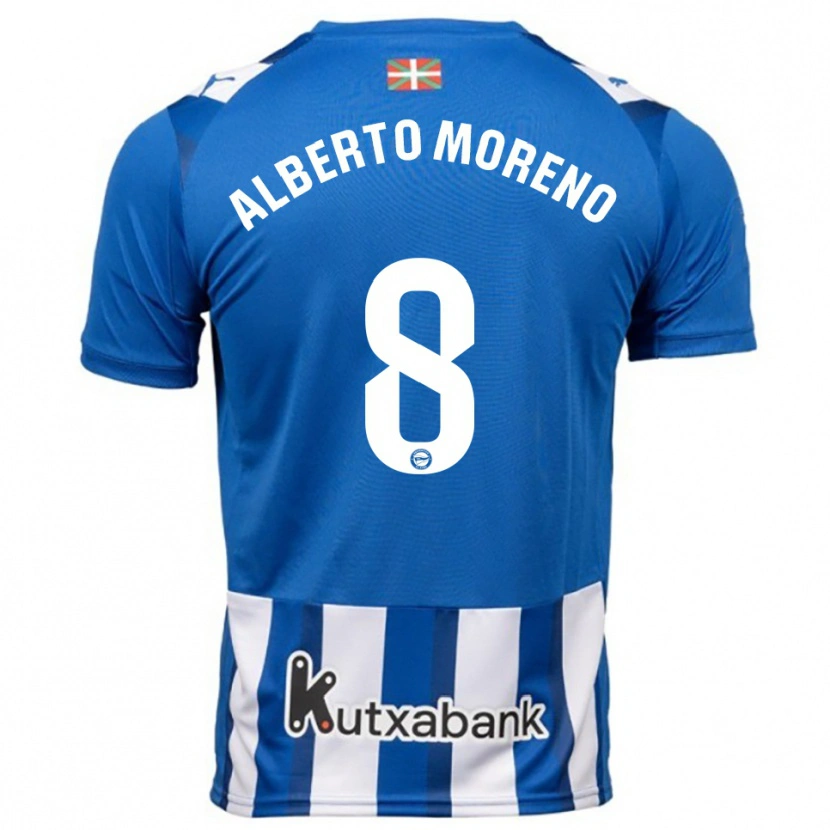 Danxen Barn Alberto Moreno #8 Blå Hvit Hjemmetrøye Drakt Trøye 2025/26 Skjorter T-Skjorte