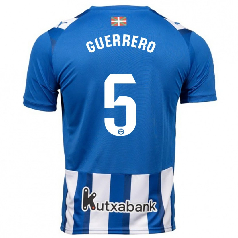 Danxen Barn Ángel Guerrero #5 Blå Hvit Hjemmetrøye Drakt Trøye 2025/26 Skjorter T-Skjorte