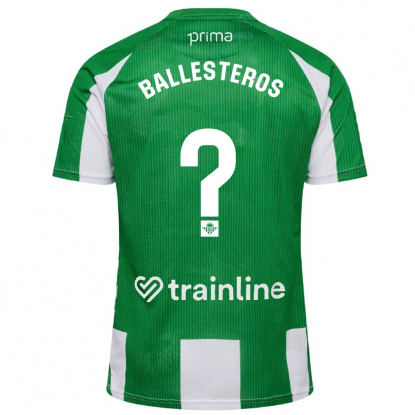 Danxen Barn Gonzalo Ballesteros #0 Grønn Hvit Hjemmetrøye Drakt Trøye 2025/26 Skjorter T-Skjorte