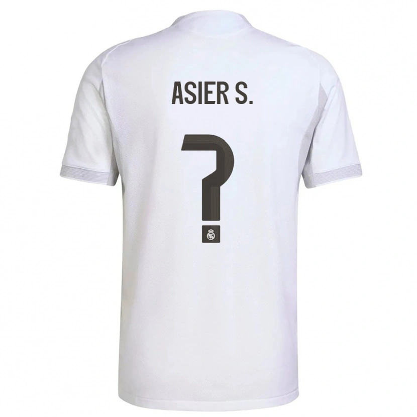 Danxen Barn Asier Sánchez #0 Hvit Gul Hjemmetrøye Drakt Trøye 2025/26 Skjorter T-Skjorte