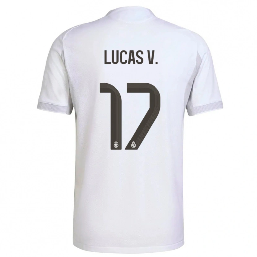 Danxen Barn Lucas Vazquez #17 Hvit Gul Hjemmetrøye Drakt Trøye 2025/26 Skjorter T-Skjorte