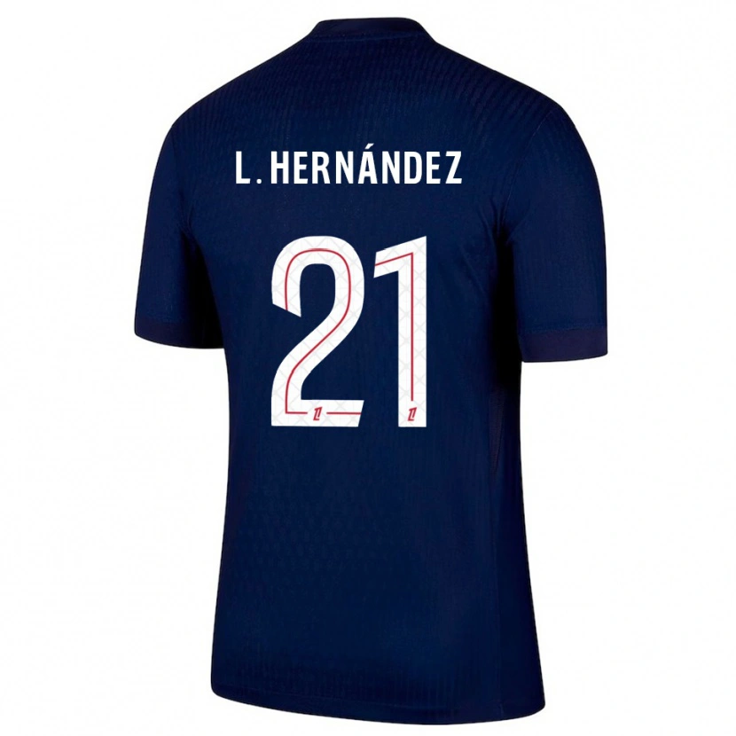 Danxen Barn Lucas Hernández #21 Marineblå Rød Hjemmetrøye Drakt Trøye 2025/26 Skjorter T-Skjorte