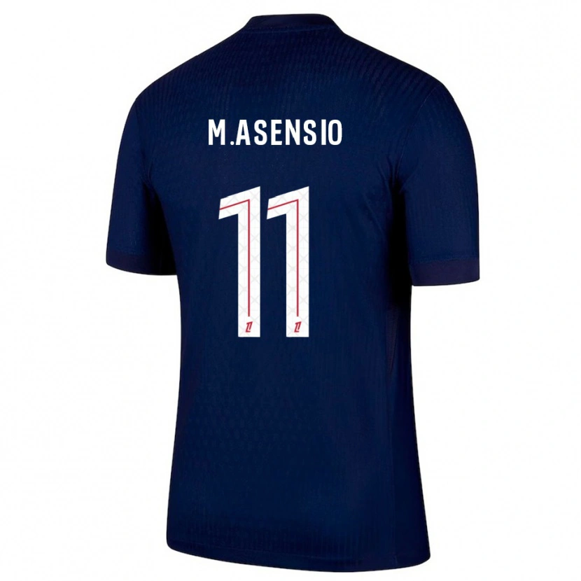 Danxen Barn Marco Asensio #11 Marineblå Rød Hjemmetrøye Drakt Trøye 2025/26 Skjorter T-Skjorte