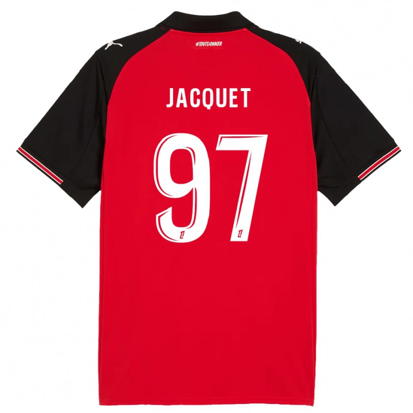 Danxen Barn Jérémy Jacquet #97 Rød Svart Hjemmetrøye Drakt Trøye 2025/26 Skjorter T-Skjorte
