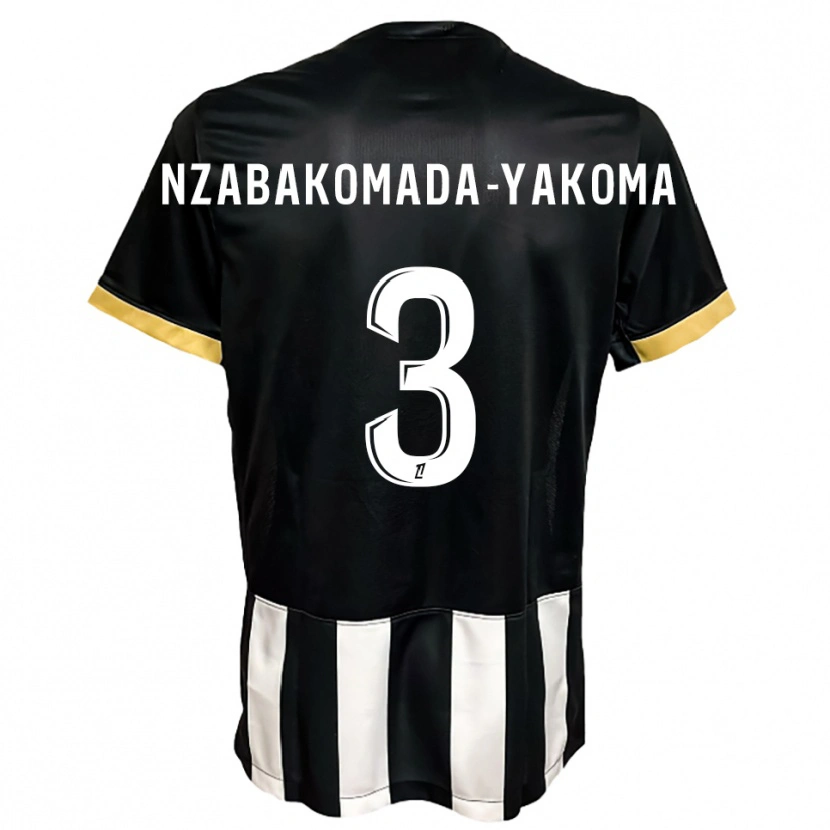 Danxen Barn Raphaël Nzabakomada-Yakoma #3 Svart Hvit Hjemmetrøye Drakt Trøye 2025/26 Skjorter T-Skjorte