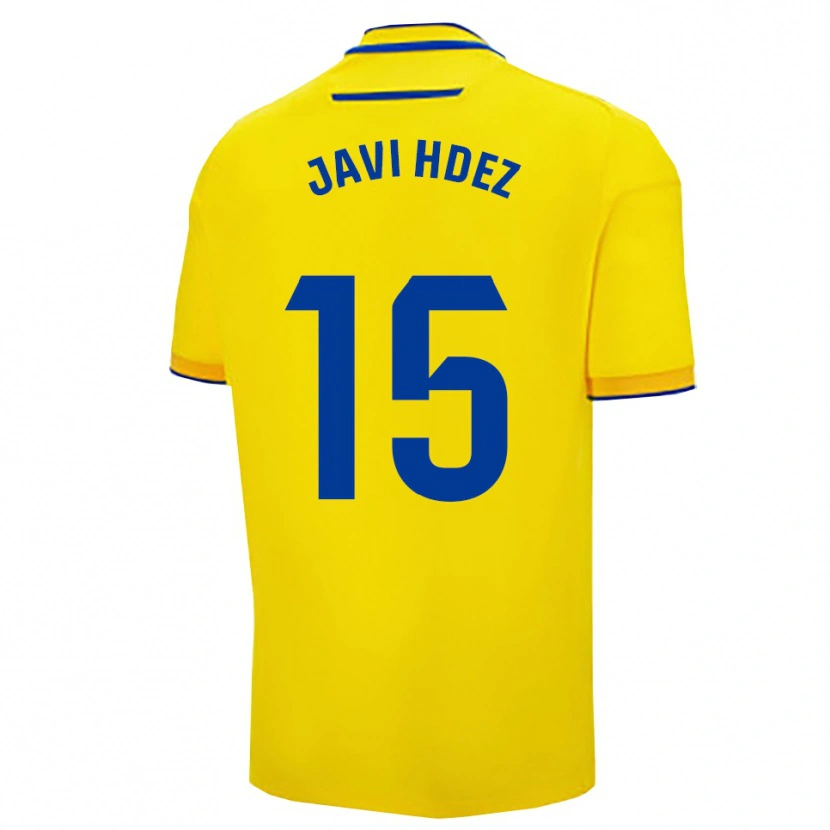 Danxen Barn Javi Hernández #15 Gul Marineblå Hjemmetrøye Drakt Trøye 2025/26 Skjorter T-Skjorte
