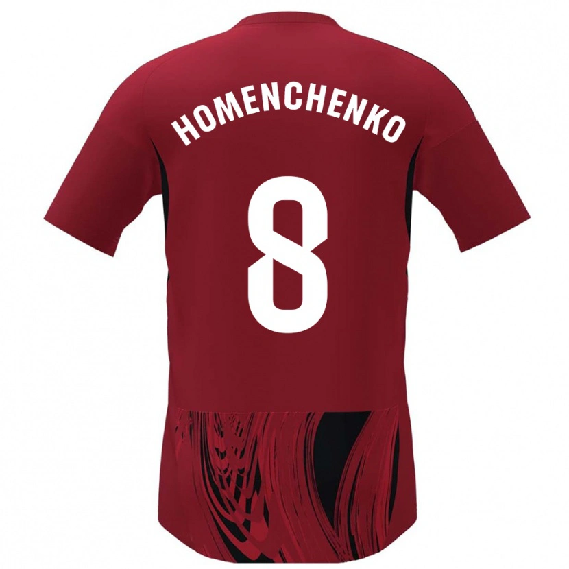 Danxen Barn Santiago Homenchenko #8 Rød Svart Hjemmetrøye Drakt Trøye 2025/26 Skjorter T-Skjorte