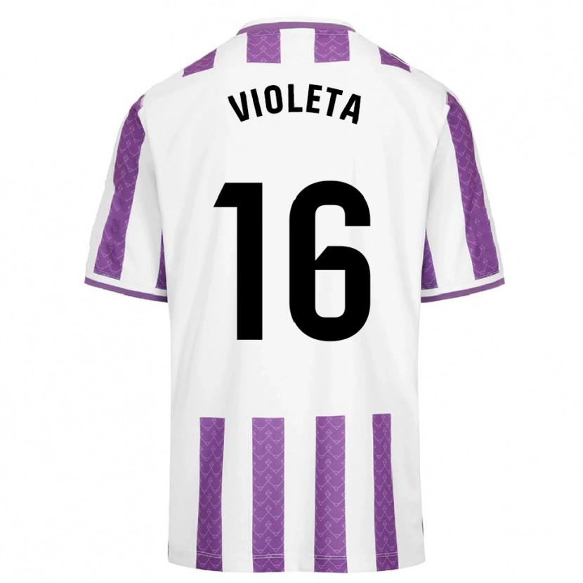 Danxen Barn Violeta Antón Guerrero #16 Lilla Hvit Hjemmetrøye Drakt Trøye 2025/26 Skjorter T-Skjorte